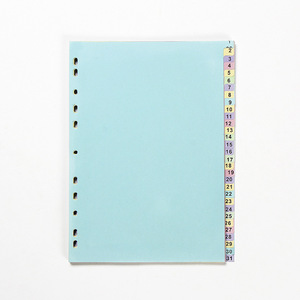 Kleurrijk 10 Tabs Kaarten Bindpapier Bestand Verdeler Milieuvriendelijk A4 Formaat Verschillende Index Pagina 11 Gaten Map 1Set/Opp Zak - Product Image 5