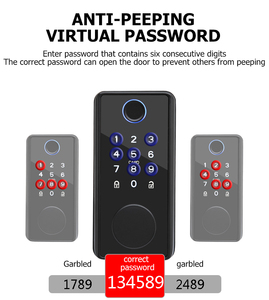Sinovo-Cerradura de seguridad de aleación de zinc para el hogar, teclado frontal de goma, código de huella dactilar, cerradura de puerta inteligente - Product Image 4