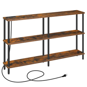 Mesa de consola estrecha de 3 niveles con estación de carga, mesa de pasillo de sofá delgada, mesa de entrada delgada con enchufes puertos USB - Product Image 2