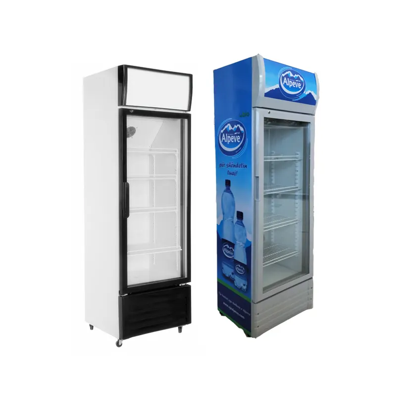 Kommerzieller vertikaler Glastür kühlschrank eintüriger Milch kühler Gefrier schrank