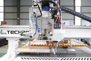 Máquina enrutadora CNC ATC de eje de rotación 4x8 con husillo horizontal y mesa giratoria para hacer perforaciones laterales - Product Image 3