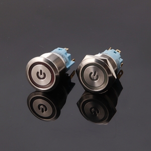25mm DPDT impermeabile IP67 On-Off interruttore a pulsante LED sorgente luminosa autobloccante rosso momentaneo 12V/24V 5A Flat Push - Product Image 6