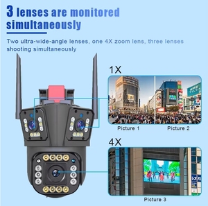กล้อง CCTV สามตัวซูมออปติคอล10X กลางแจ้งระบบรักษาความปลอดภัย Wi-Fi กล้องเครือข่าย IP PTZ 3เลนส์เครือข่ายกล้อง IP - Product Image 3