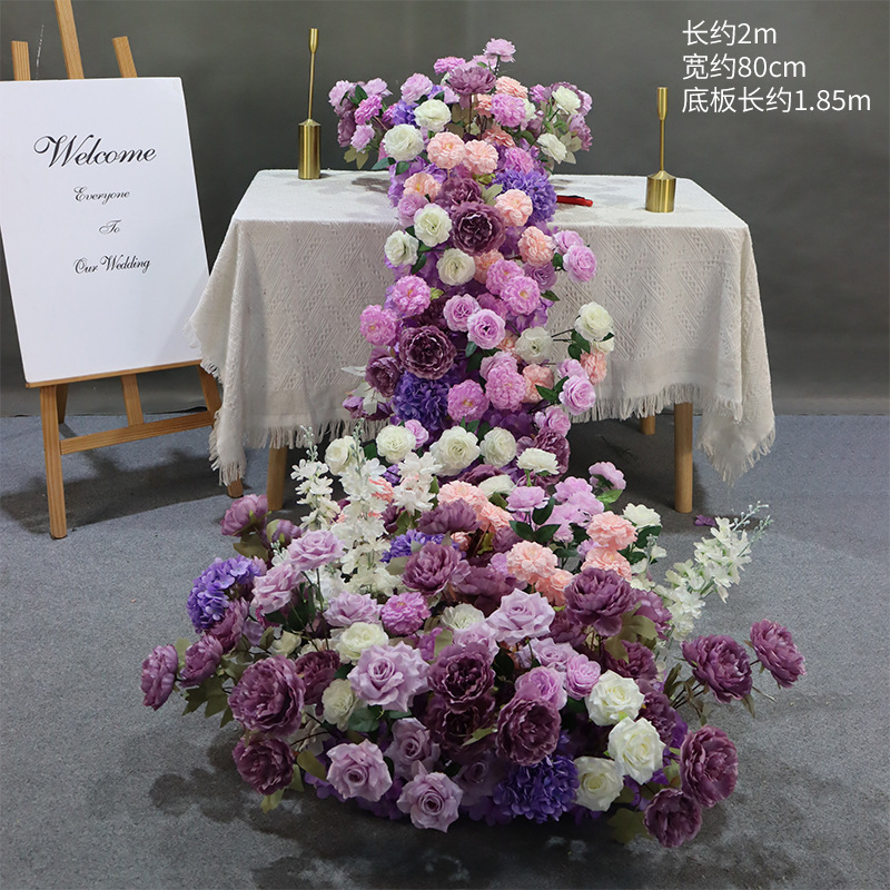 2m purple air eastward flow waterfall flower with suction cup