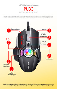 GT3 gioco di pollo che mangia senza pistola di azionamento che preme il mouse meccanico da gioco cablato per <span class=keywords><strong>computer</strong></span> programmazione macro competitiva