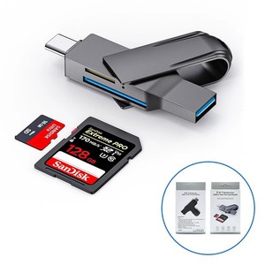 Sd卡读卡器USB 3.0卡集线器适配器5Gbps多功能c 5合1 TF高速读卡器手机摄像头 - Product Image 2