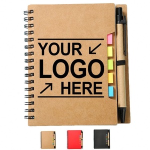 Bloc de notas Kraft con logotipo personalizado con bolígrafo, gran oferta, notas adhesivas, cuaderno de papel Kraft ecológico, Mini cuaderno, blocs de notas impresos con bolígrafo - Product Image 1