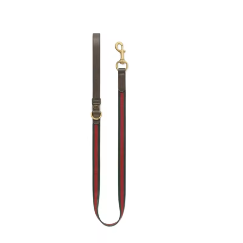Deep blue and red ribbon leash
