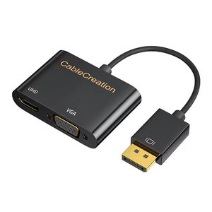 Adaptador DisplayPort activo 2 en 1 a HDMI VGA Adaptador HDMI VGA