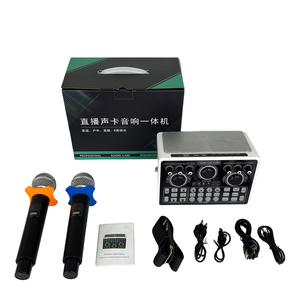 Interfaz de audio del sistema de altavoces portátiles 3 en 1 con tarjeta de sonido de micrófonos - Product Image 1