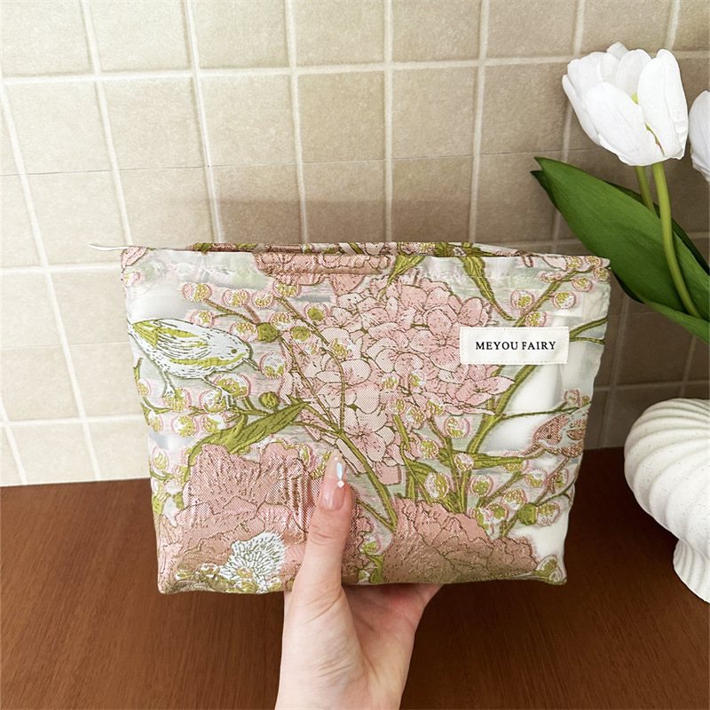 Tamaño grande-floral y pájaro verde