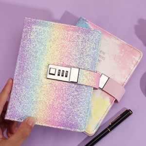 Cute B6 <strong>Code</strong> Diary Lock Korean Stationery Gradient Rainbow Color <strong>Notebook</strong> Thermal Binding for Women School and Office Wholesale
