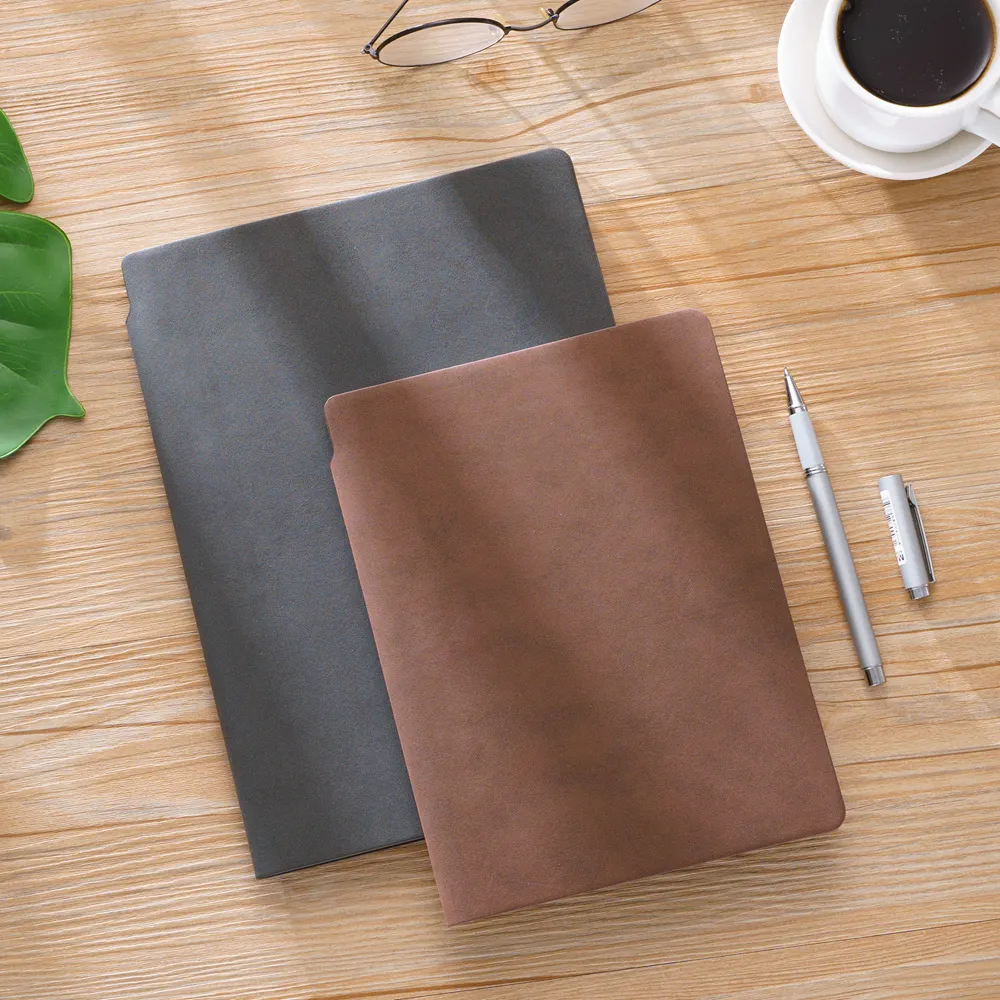 B5 vente en gros Executive Diaries cuir, A6 gris foncé couverture souple planificateur en cuir, couverture en cuir marron cahier Journal Journal A5