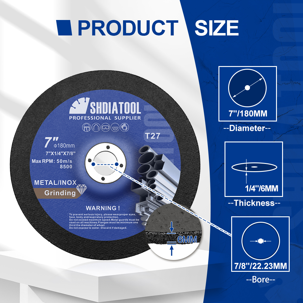 Meule abrasive à liant résine de 180 mm