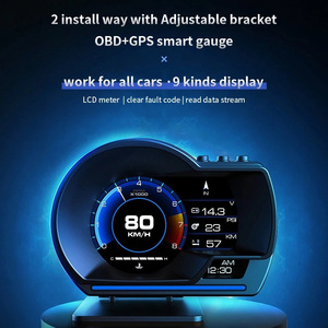 自動ヘッドアップディスプレイOBD2GPSデジタルスピードメーターアラーム水油温度RPM診断ツール車用スマートゲージHudディスプレイ