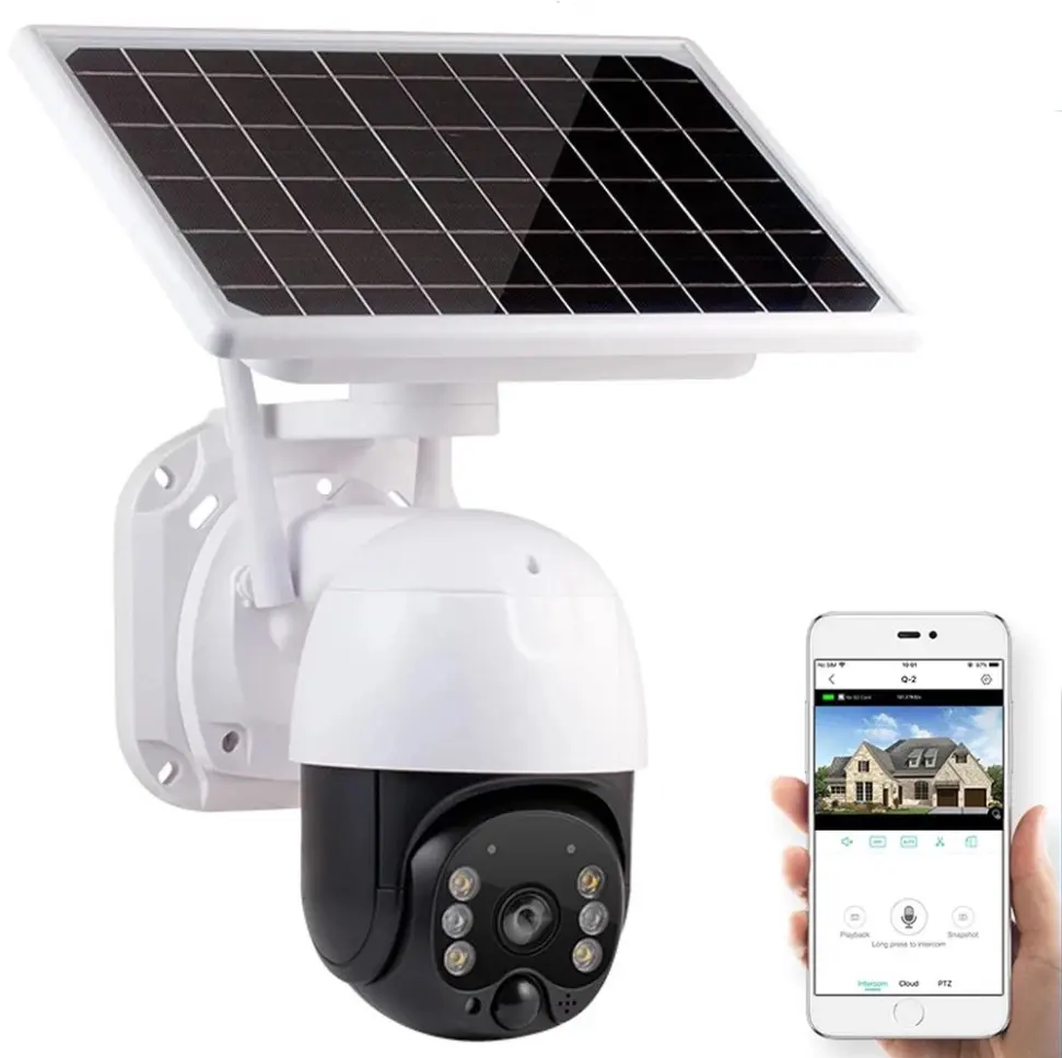 Nuovo 360 Outdoor Security Ptz Lte 4G 3Mp batteria solare Backup Wireless Ring Security Cam On Solar Energy Icsee Solar CCTV Camera