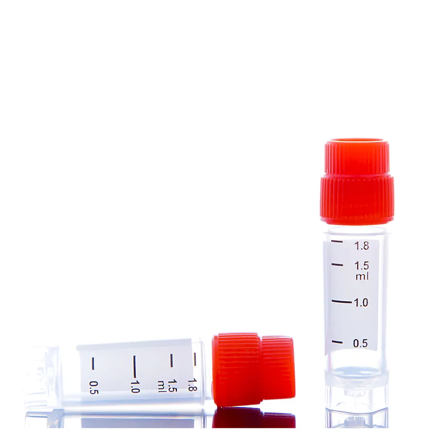 Fio externo de laboratório 2ml, frascos criogenénicos, tubo criovial esterilizado, 1.8ml, tampa vermelha de polipropileno