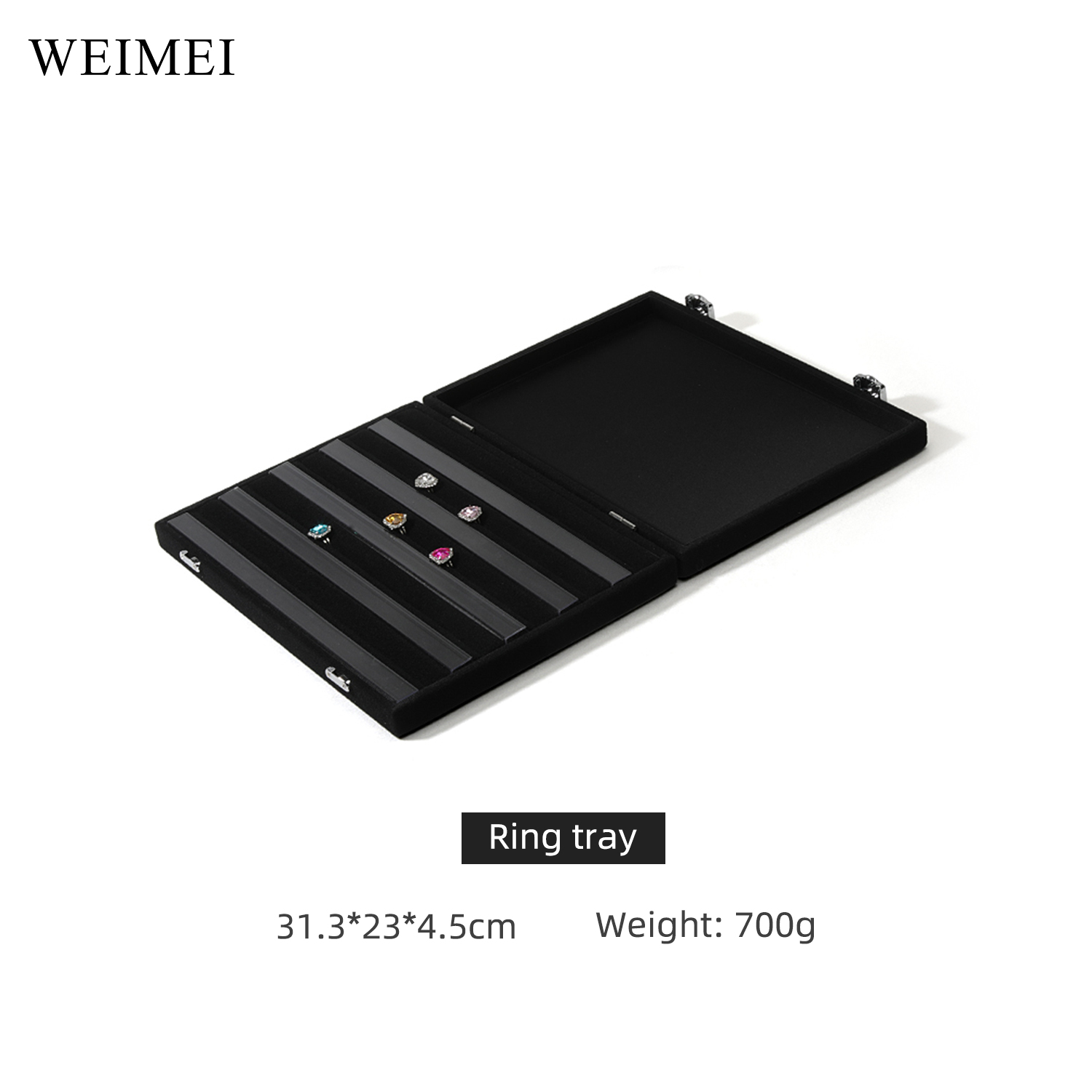 ถาดแหวนสีดำ