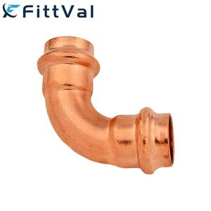 Konektor tekan siku 90 derajat sanitasi pabrik fitting tembaga Propress untuk pipa Pipa pipa - Product Image 4