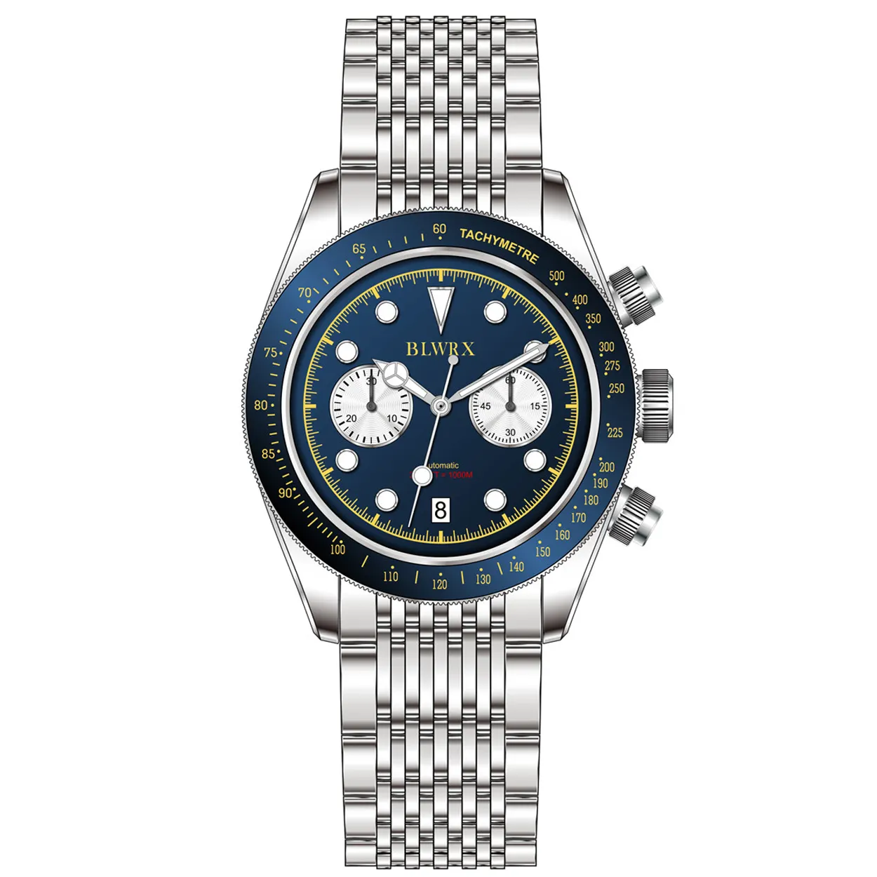 Relógio de mergulho automático 100atm, moldura uni-direcional de aço inoxidável de qualidade superior, inserção de cerâmica, logotipo personalizado, relógio de mergulhador