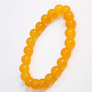 Wholesaleナチュラル8MM Yellow Agate Jade Round Bead弾性ブレスレット女の子 - Product Image 4