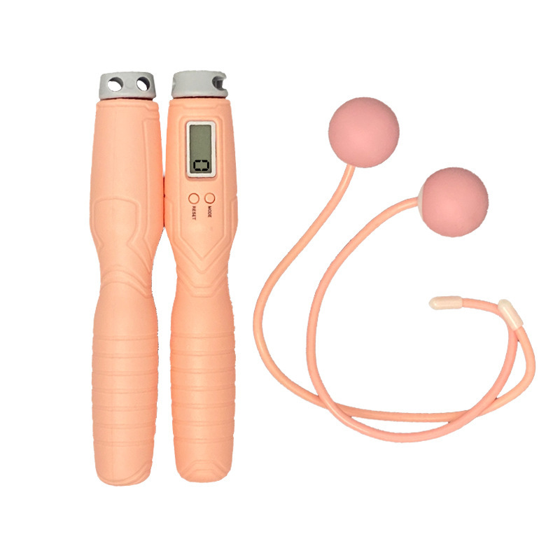 Corde à sauter rose + poignée + petite balle