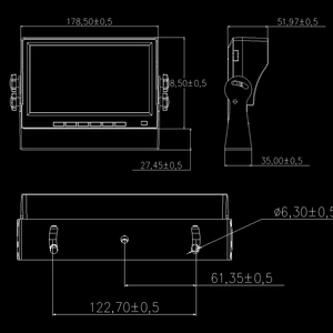 Seguridad del vehículo Monitor de 7 pulgadas Entrada VGA Pantalla HD Pantalla LCD Soporte Pantalla HD con soporte en U - Product Image 6