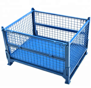 Carter OEM 0,5-3T Caja de paleta de malla de alambre plegable Cajas de acero apilables para la venta Almacén y logística - Product Image 4
