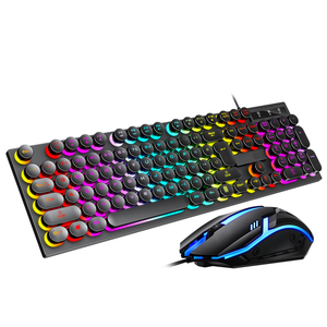 104 Keys Round Keycaps Gaming <strong>Keyboard</strong> Mouse Combo Gamer <strong>Keyboard</strong> Wired Office <strong>Computer</strong> PC Backlit <strong>Keyboard</strong> and Mouse - Product Image 1