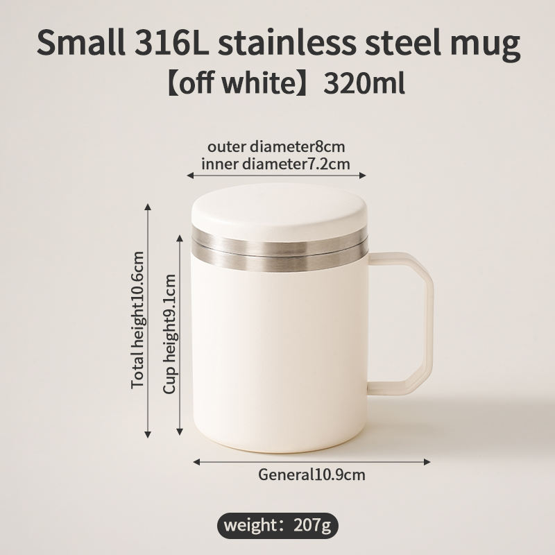 316L Stainless Steel Mug (Off-white)