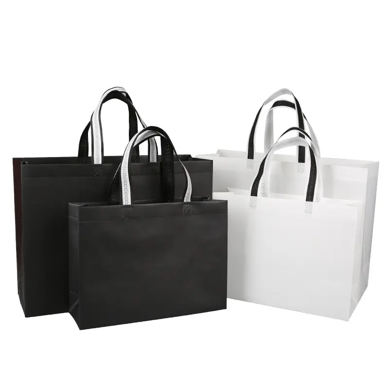 जिपर प्रोमोशनल शॉपिंग बैग पुन: प्रयोज्य बैग के साथ थोक टोट गैर बुना बैग