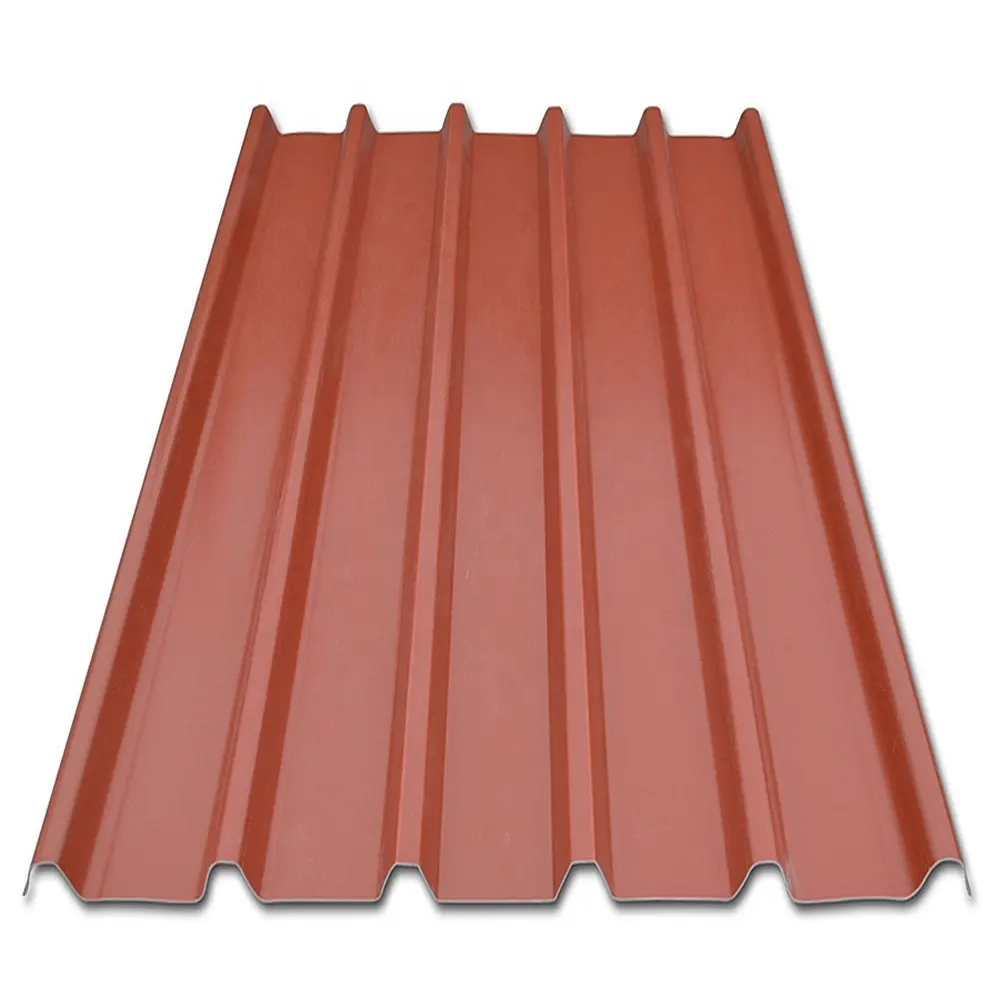 Hoja de techo de plástico corrugado, PVC, Teja, UPVC, largo alcance Trapezoidal