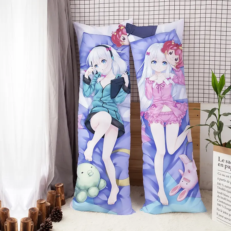 Funda De Almohada decorativa de Anime japonés de poliéster suave de 2 vías personalizada Dakimakura 150*50 cm almohada para el cuerpo personalizada
