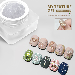 Kết cấu gel <span class=keywords><strong>3D</strong></span> trong suốt bán rắn đúc khắc điêu khắc cọ xát ngâm tắt gương bột không lau mô hình Nail Art Gel - Product Image 1
