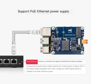 Raspberry Pi 5 scheda di espansione PCIe a M.2 con supporto PoE protocollo NVMe M.2 interfaccia Hard disk POE M.2 HAT +(C) - Product Image 5