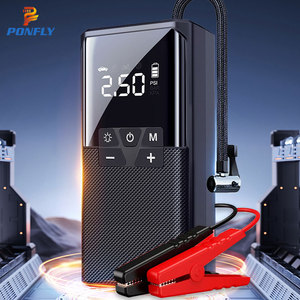 PONFLY 1000A 12 В, автомобильный стартер с накачивающим устройством для шин, аккумуляторная батарея, усилитель 150 фунтов на квадратный дюйм, автомобильный воздушный насос, компрессор - Product Image 2