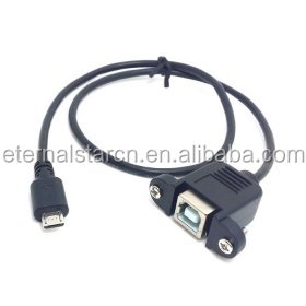 免费样品快速下降运输USB 2.0 b型母面板安装电缆角度微型usb电缆
