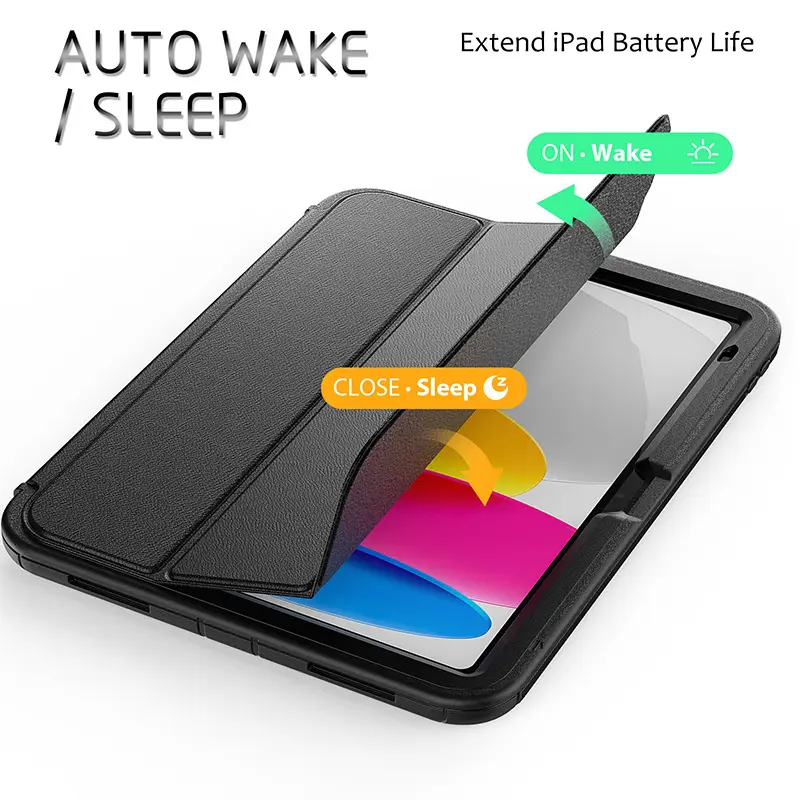 Housse de tablette Anti-chute en cuir PU TPU intelligent Auto sommeil réveil pour iPad 10e génération 10.9 pouces 2022 étui à rabat à fente pour crayon