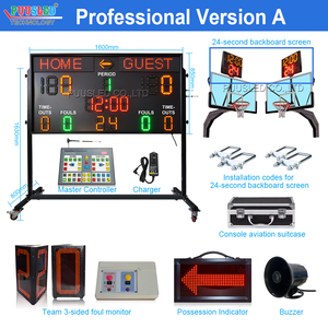Profesyonel elektronik led basketbol çetele tam set led dijital tabela basketbol scoreboard atış saatler ile satılık - Product Image 2