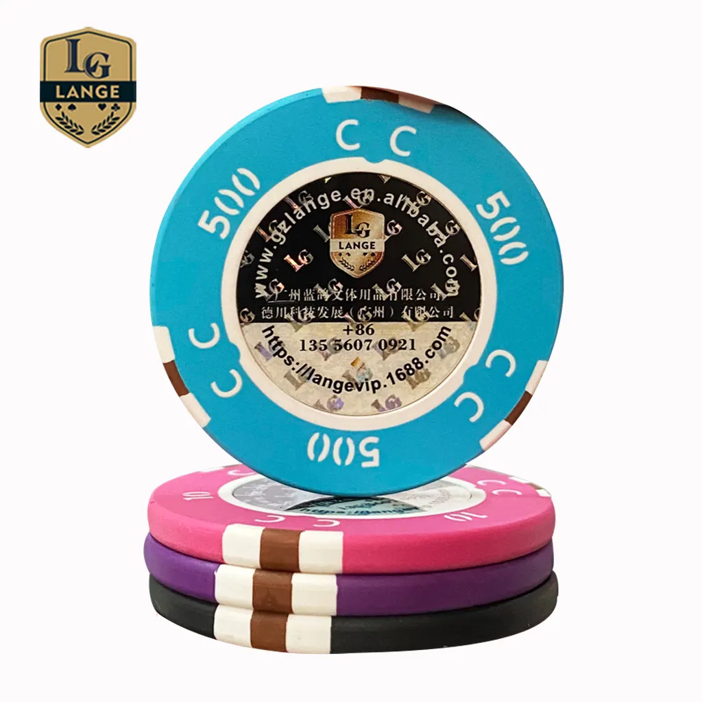 14.5G Ba Giai Điệu Chip Casino Chất Lượng Tùy Chỉnh Logo UV Sticker Chip Poker