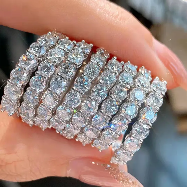 अनंत काल हाथ से बने गहने सफेद सोने की अंगूठी 14K दौर शानदार हीरे की अंगूठी महिलाओं