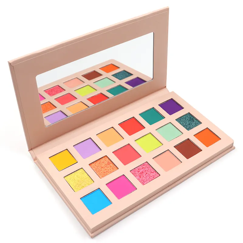 Nuevo estilo colorido brillo luz sombra de ojos pigmentada 18 colores paleta de sombras de ojos maquillaje