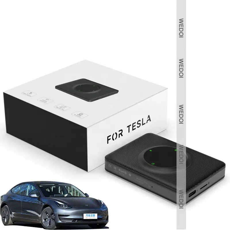 CarlinKitワイヤレスCarPlayAndroid Auto For Teslaモデル3モデルXYモデルS自動接続Siri音声アシスタントSpotify Waze 5G BT