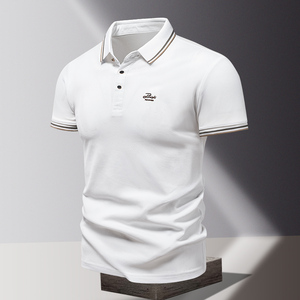 <strong>Men's</strong> Knitted Golf for Polo Shirt with Button Design Solid Pattern Key Words Based on Product Title <strong>Attributes</strong> - Product Image 2