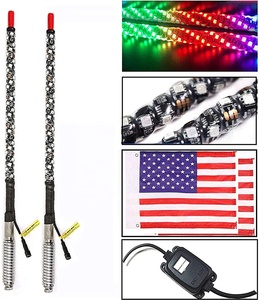 แส้แสงสี3ft/4ft/5ft RGB,ไฟ LED 180/270/360/450แส้แสงพร้อมเสาธงรีโมทคอนโทรล - Product Image 6
