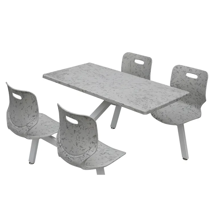 Mobili per la scuola 4 persone tavolo da mensa per scuola in fibra di basalto e sedia tavolo da pranzo per studenti con sedia