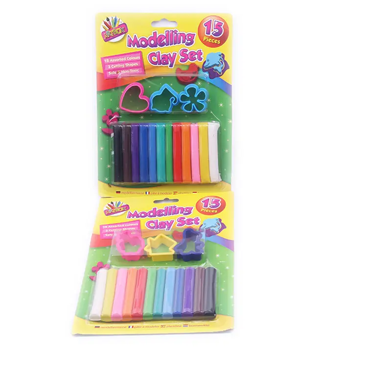 Plastilina de colores para niños, arcilla polimérica educativa para modelar barro, con tarjeta de succión de 12 colores, juguete de Aprendizaje Creativo