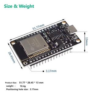 Scheda di sviluppo USB Type-C ESP32 CH340C WiFi + Bluetooth Ultra Low Power Dual Core ESP32-Devkitc-32 ESP-WROOM - Product Image 3
