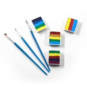 Fabricantes directos personalizados no tóxicos a base de agua neón UV colores Arco Iris Split Cake pintura facial para festivales corporales <span class=keywords><strong>Halloween</strong></span>