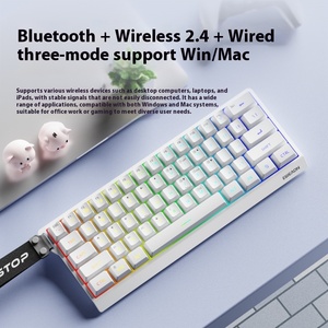 Eweadn F61 61-Key Pbt Bàn Phím Không Dây Với LED Backlit Ba-Chế Độ (Bluetooth 5.0 2.4G USB) Văn Phòng Di Động Điều Kiện Mới - Product Image 3